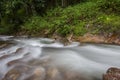 Small waterfall with cryatal clear water stream near the campground on the way to Pitugro WaterfallPetro Lo Su in Umphang Wildli